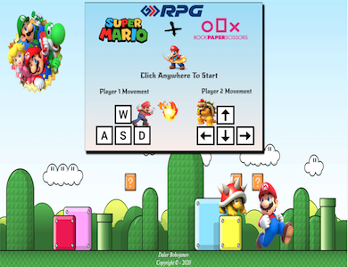RPG Game
"Super Mario"
+
"Rock, Paper, Scissors"